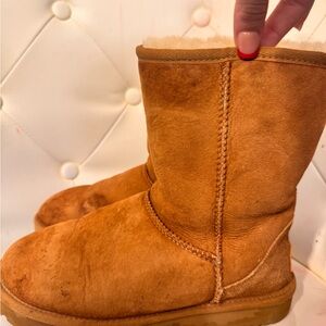 Tan Suede Shearling Boots